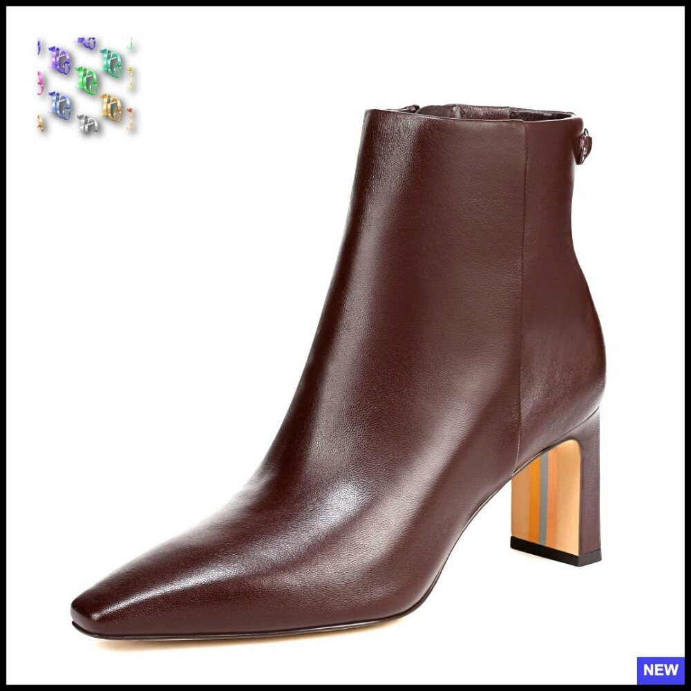 Snip Toe Ankle Boots Architectural Heel Block Heel Elegant Chic Casual Wear